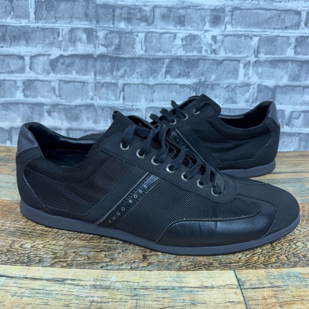 Hugo Boss Lighter 50388431 Black Casual Sneakers Shoes Lace up Mens Size 45 EU - Picture 2 of 11